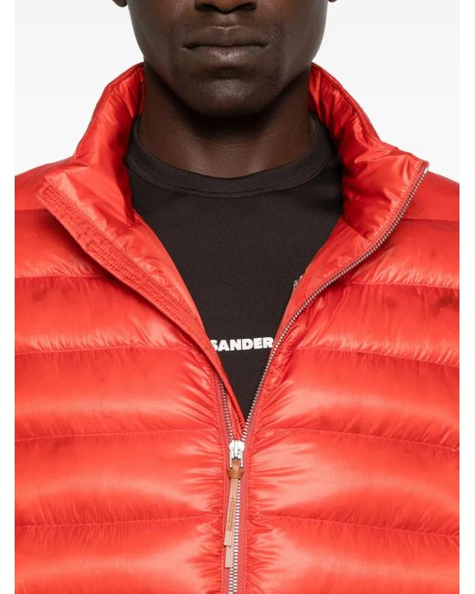Jil Sander Red Quilted Down Jacket for men