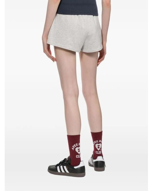 AAPE BY A BATHING AP White Logo-Embroidered Shorts