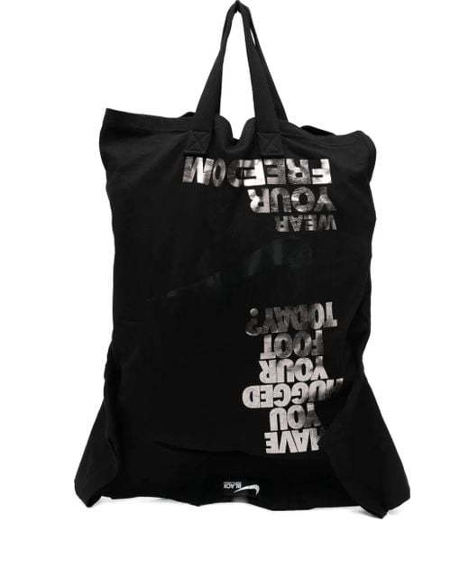 COMME DES GARÇON BLACK X Nike プリント ハンドバッグ Black