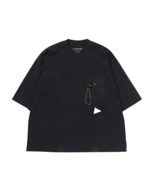 And Wander T-Shirt mit Brusttasche in Blue für Herren