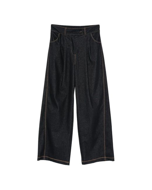 Max Mara White Sarta Pleated Contrast-Stitch Jeans