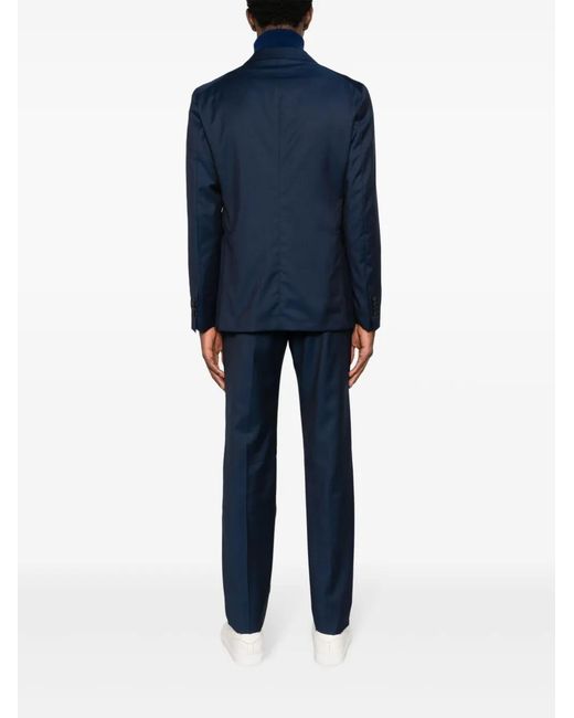 Tagliatore Blue Notch-Lapels Single-Breasted Blazer for men