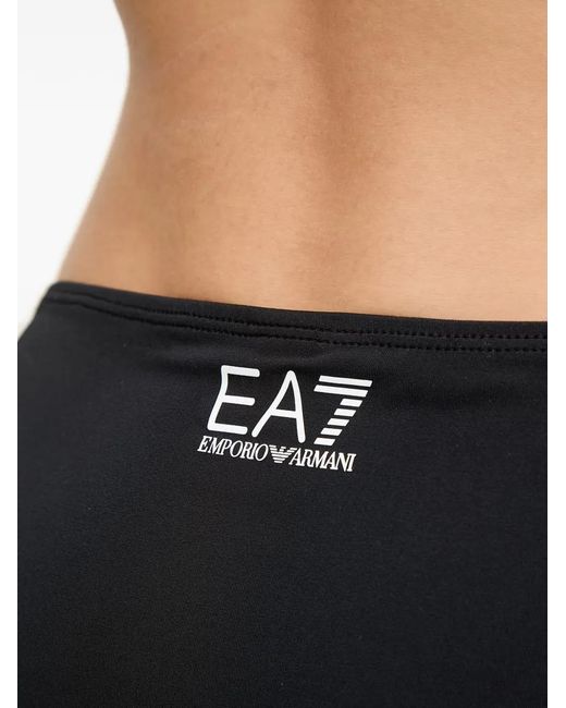 EA7 Black Logo-Print Bikini