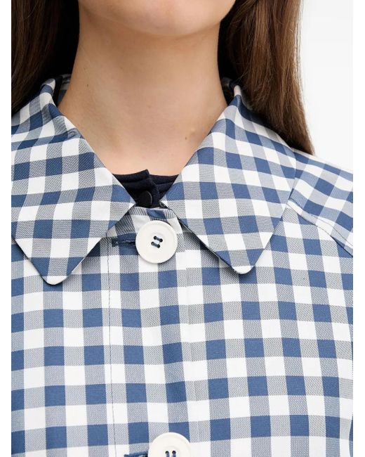 Benetton Blue Gingham-Check Coat