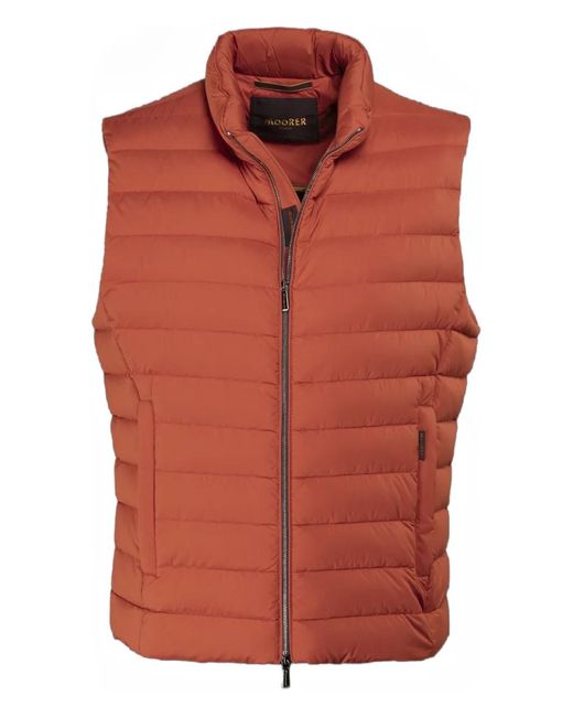 Moorer Orange Gilet Matelassé for men