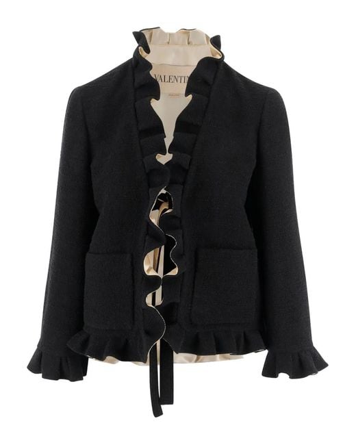 Valentino Garavani Black Ruffle Jacket