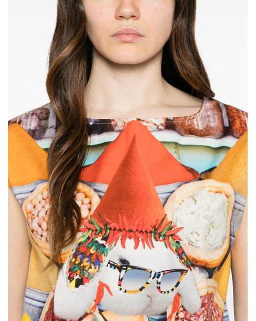The Artistylist Blue Graphic-Print Cotton Vest