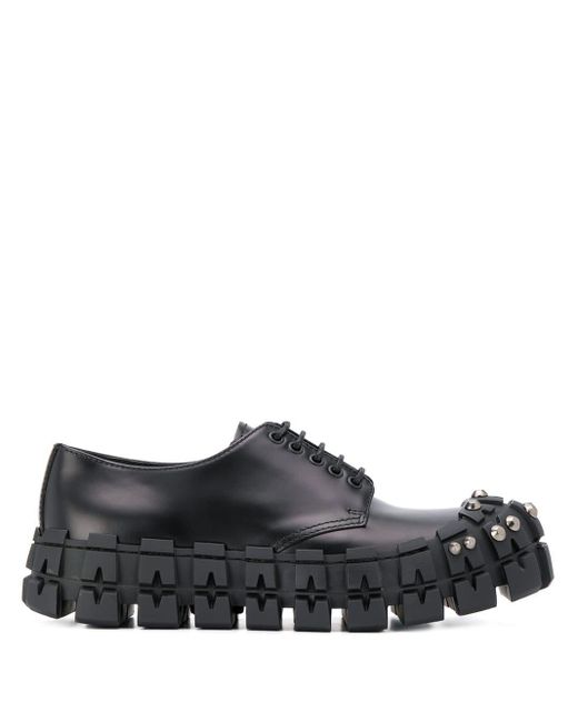 Prada Black Chunky Studded Derby Shoes for men