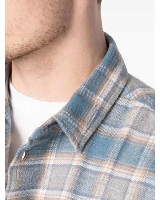 Naked & Famous Blue True Shirt Plaid Pocket Shirt for men