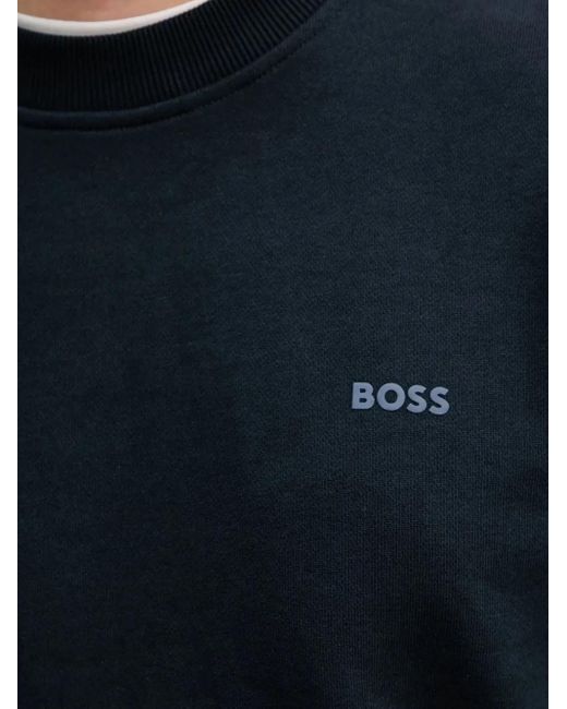 Boss Sweater Met Logoprint in het Blue voor heren