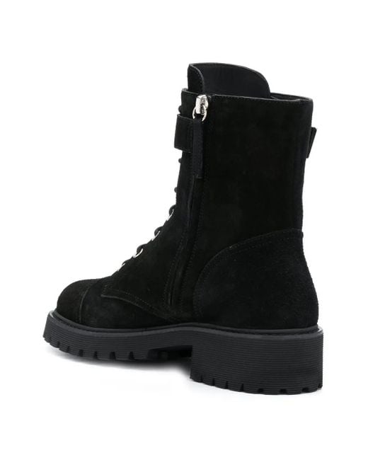 Giuseppe Zanotti Black Suede Leather Ankle Boots