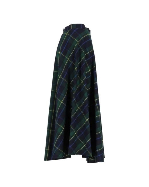 Al Duca D'aosta Blue Checked-Pattern Maxi Shirt