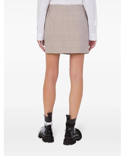 Moschino Natural Checked Mini Skirt