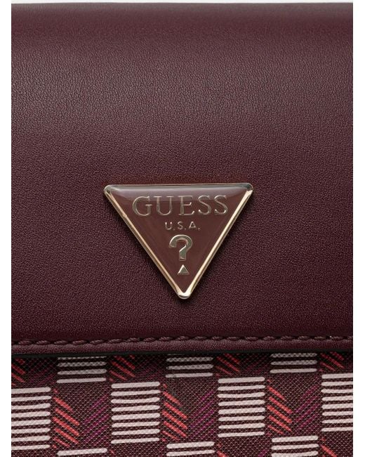 Guess Purple Geometric-Motif Tote Bag