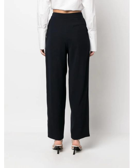 Emporio Armani Black Pleat-Detail High-Waist Trousers