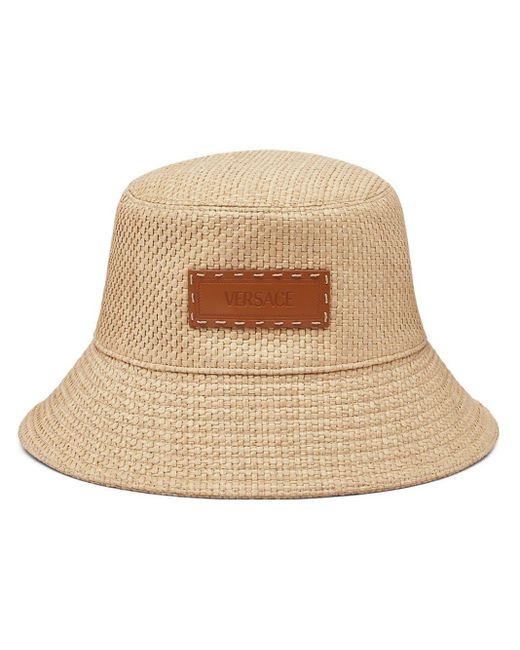 Sombrero de pescador con aplique del logo Versace de color Natural