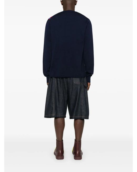 メンズ Comme des Garçons スカーフディテール セーター Blue