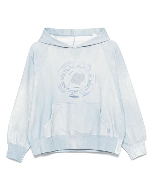 Sudadera con capucha y logo bordado Ermanno Scervino de color Blue