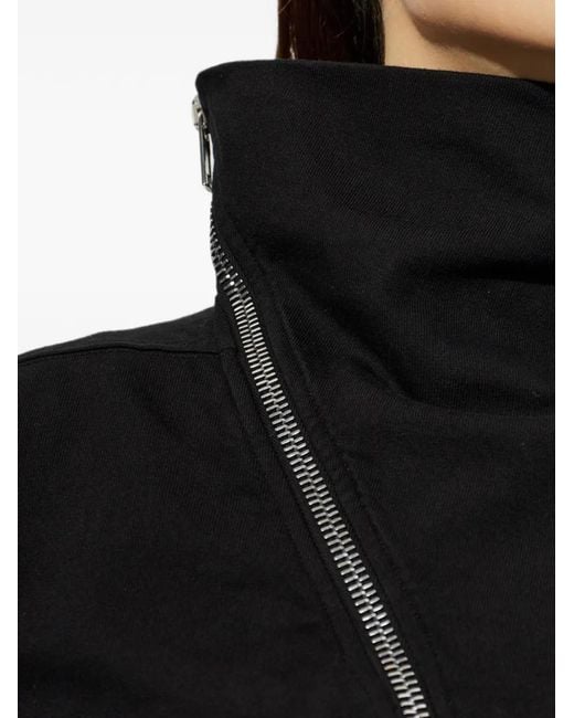 Rick Owens Black Asymmetric-Zip Sweatshirt