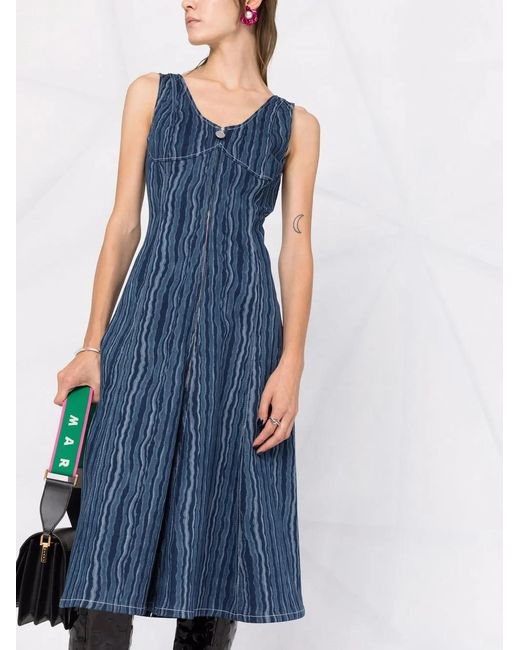Marni Blue Sleeveless Denim Dress