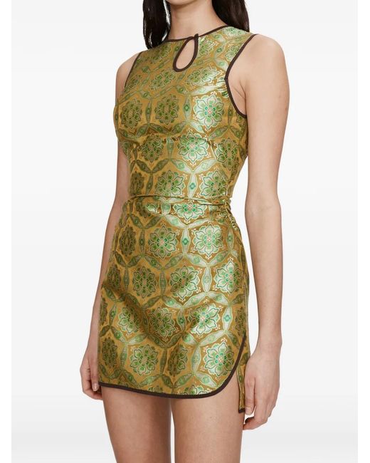 Christopher Esber Yellow Loophole Printed Tank Dress