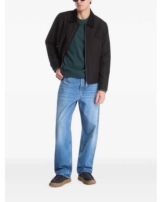 Samsøe & Samsøe Black Sarobin P Zip-Up Chest-Pocket Jacket for men