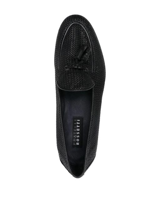 Fratelli Rossetti Black Interwoven Leather Loafers for men