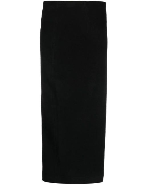 Gentry Portofino Black Midi Wool Pencil Skirt