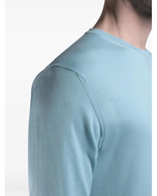 Moorer Blue Orvieto-Si5 Crew-Neck Cotton Sweater for men