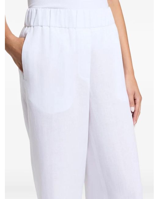 Peserico White Elasticated Palazzo Pants