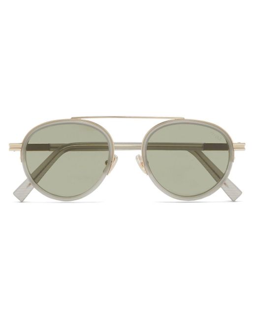 Zegna Gray Orizzonte Ii Round-frame Sunglasses for men