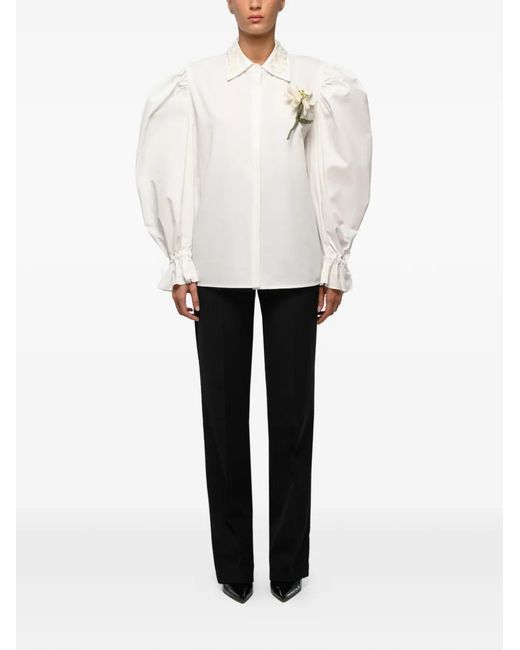 Anouki White Chemise À Applique Fleur