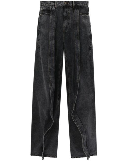 Y. Project Black Mid-wash High-rise Jeans