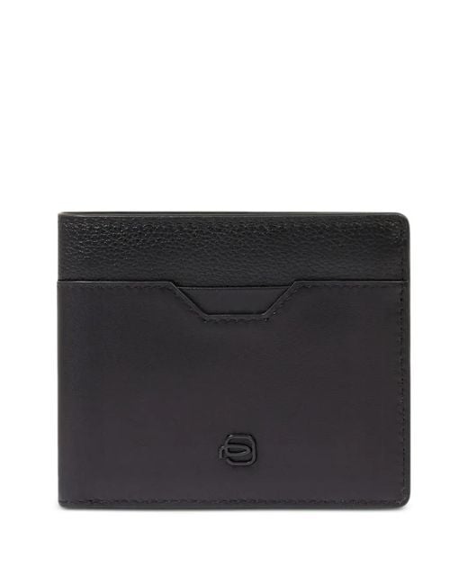 Piquadro Black Grained Texture Wallet for men