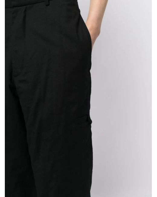 Lardini Black Wool-Blend Tapered Tailored Trousers for men