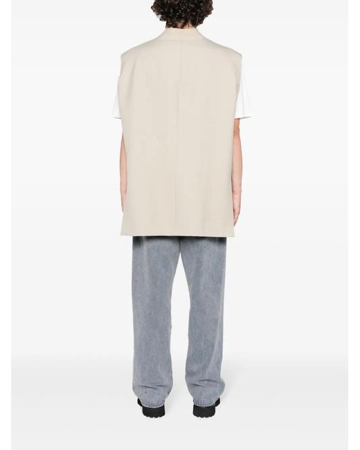 MM6 by Maison Margiela Natural Single-breasted V-neck Waistcoat for men