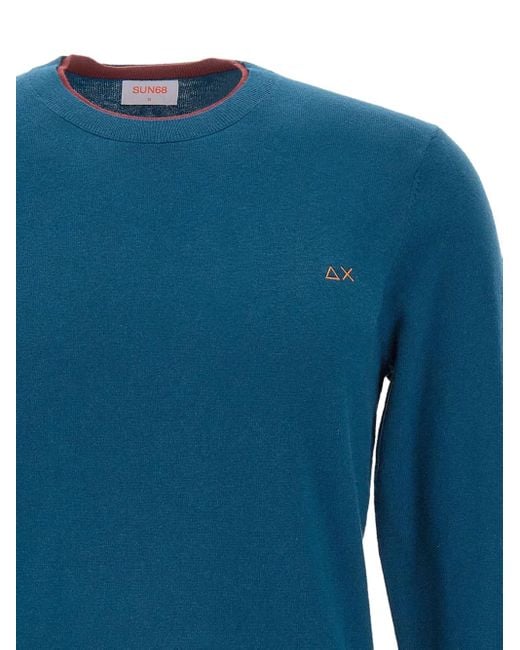 Sun 68 Blue Crew-Neck Sweater for men