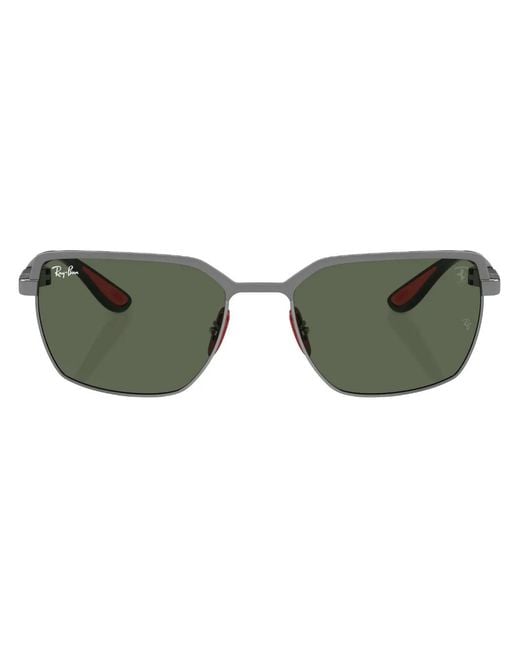 Ray-Ban Green Square-Frame Sunglasses