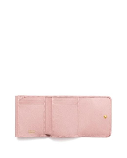 Prada Pink Leather Logo Wallet