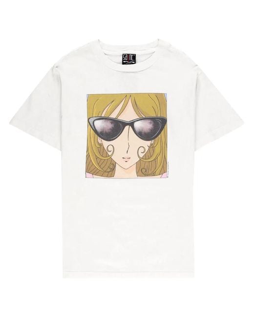 SAINT Mxxxxxx White Graphic-Print Cotton T-Shirt for men