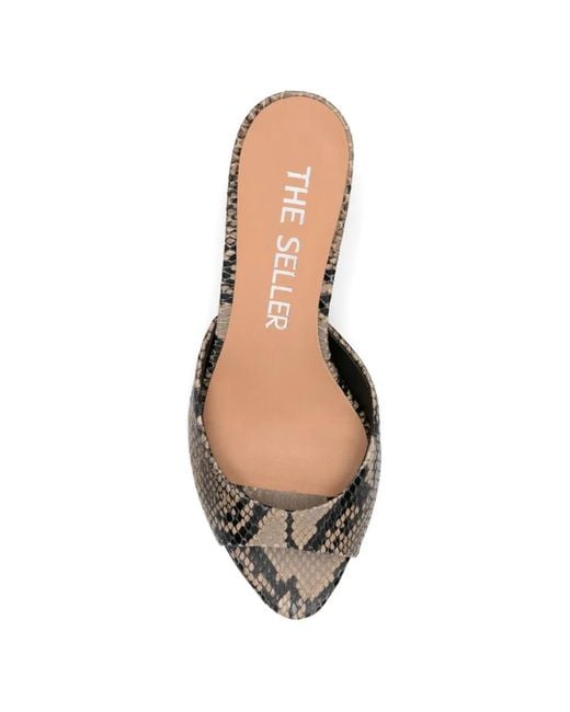 The Seller White Snake-Pattern Sandals