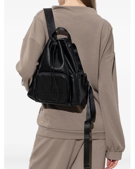 EA7 Black Sac À Dos À Logo Embossé