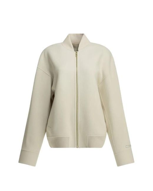 Sportmax White Wool Bomber Jacket