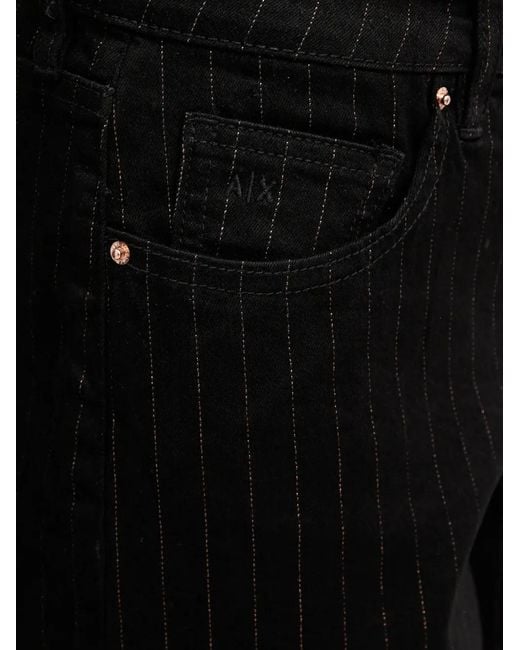 ARMANI EXCHANGE Black Pinstripe Jeans