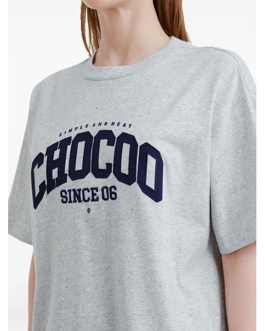 Chocoolate Gray Appliqué T-Shirt