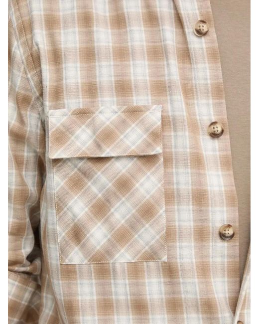 Liu Jo Natural Flap-Pocket Checked Shirt for men