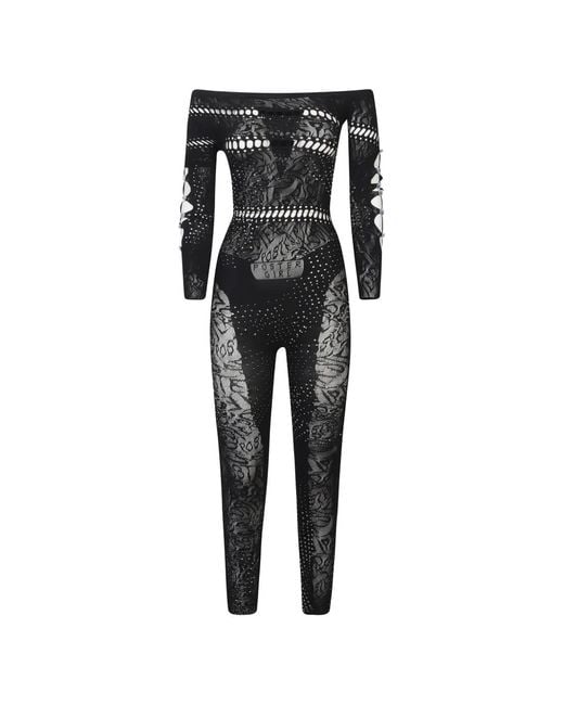 POSTER GIRL Black Off-Shoulder Lace Jumpsuit