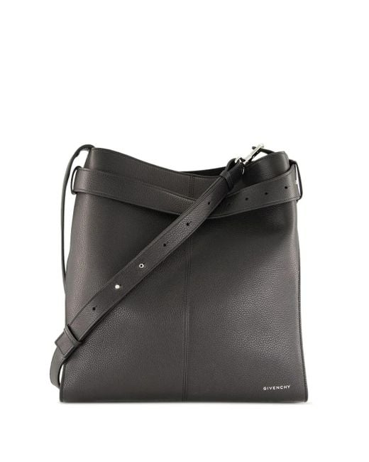 Givenchy Black Medium Belted Grained-Leather Shoulder Bag for men