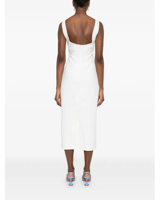 Nissa White Lace Midi Dress