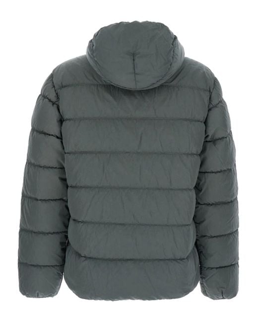 C P Company Gray Chrome-r Goggle Hooded Puffer Jacket for men